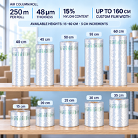Rouleau de colonne d'air gonflable personnalisé, recyclable, imperméable, en PE/PA 48µm, pour emballage de protection antichoc