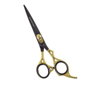 Tijeras profesionales de corte de pelo para salón de peluquería, negras y doradas, finas, afiladas - Product Image 5