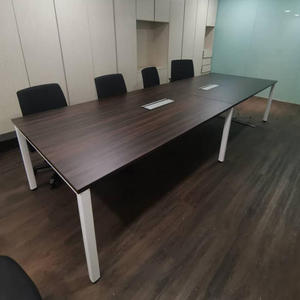 Mesa de Conferencia Rectangular Comercial Moderna con Patas de Metal en U, Tablero de Aglomerado Resistente, Melamina, Muebles de Oficina AY para Hotel - Product Image 3