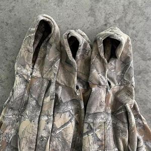 Men's <b>Vintage</b> Style Fleece Zipper-Up Hoodie <b>Y2K</b> Heat-Transfer Printing Camouflage Lined Casual Oversized Streetwear for Winter - Product Image 6