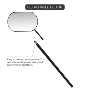Miroirs d'inspection des cils, couleur noire, revêtement 3X, ronds, en acier inoxydable, fournitures pour extensions de cils, vente en gros OEM - Product Image 6