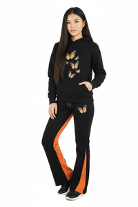 Conjunto Deportivo de Invierno con Capucha para Mujer, Ecológico, 100% Algodón Orgánico, Corte Ajustado, Ropa Deportiva para Calle, Gimnasio, Yoga, Running, Fabricante OEM - Product Image 2