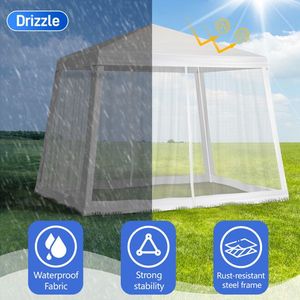 Tenda per Feste Impermeabile 8x8ft in PVC a Doppio Strato con Rete per Matrimoni, Ristoranti, Festival, Mostre, Sfilate di Moda, Chiese - Product Image 6