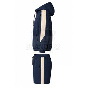 Training Men Hooded Windbreaker <b>Shorts</b> <b>Set</b> Lightweight Zip Up Jacket And Matching <b>Shorts</b> For Gym Fitness Outdoor Sportswear - Product Image 6