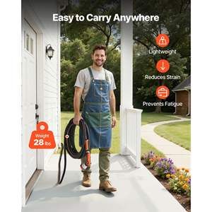 200 ft Heavy Duty 5/8\" Rubber <b>Garden</b> <b>Hose</b> 10 Mode <b>Nozzle</b> 150PSI Working 600PSI Burst 3/4\" Fitting Flexible Outdoor Gardening - Product Image 5