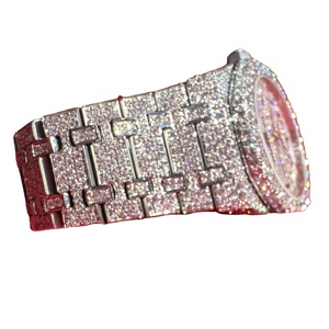 Reloj de Lujo en Oferta, Estilo Ejecutivo, Moda Antigua, Hip Hop, Acero Inoxidable, Cuarzo, Cristal Cuadrado, Moissanita, para Hombre - Product Image 3