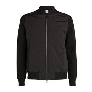 Blouson bomber noir pour homme, col montant, fermeture éclair, rembourrage en polyester, décontracté, automne-hiver, vêtements d'extérieur - Product Image 6