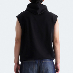 High Quality 100% Cotton Embroidered Pullover <b>Hoodie</b> <b>Sleeveless</b> - Product Image 2