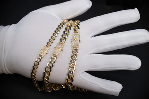 Men's Vintage Gold Plated Zinc Alloy Chain <b>Bracelets</b> Solid 925 Sterling Silver Hip Hop Lock Pattern Jewelry Gift - Product Image 3
