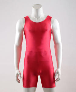 ชุดกีฬา Five B Men Red Wrestling Singlet แขนกุด คอกลม ผ้าสแปนเด็กซ์ โพลีเอสเตอร์ ชุดชิ้นเดียว สำหรับทุกฤดูกาล - Product Image 1