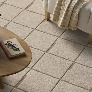 Alfombra de Lana de Nueva Zelanda Hecha a Mano, Diseño Moderno con Textura de Cuadros de Altura Variada, Alfombra Artesanal para Sala de Estar y Dormitorio - Product Image 2