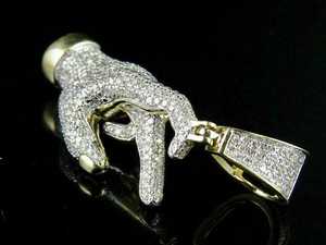East Side Hand Sign 925 Sterling Silver Moissanite 18K Gold Plated Luxury Hip Hop Pendant Custom Gift Men's Best Friends Party - Product Image 5