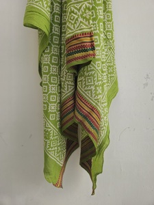 Handmade Wooden Block Print Sarongs & Pareos Lightweight Cotton Beachwear for Women Floral Leaf Bagru Scarf - Product Image 4