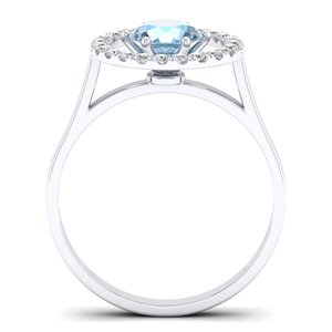 Bague en argent sterling 925 avec pierre précieuse aigue-marine de 0,84 carat, certifiée GRA, prix d'usine REYES, bijoux de fiançailles en moissanite, cadeau - Product Image 4
