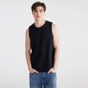 Camiseta sin mangas de secado rápido para hombre, diseño con aberturas laterales y corte bajo en el hombro, ideal para gimnasio y culturismo, venta al por mayor. - Product Image 1