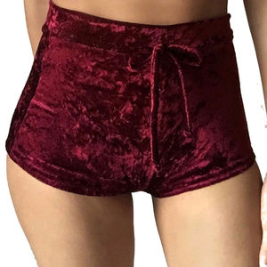 Shorts de Terciopelo Transpirables para Gimnasia, Ajuste Sexy, con Cordón, Color Negro, para Yoga y Running, Shorts de Velour para Chicas en Venta - Product Image 3