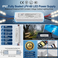 Alimentation étanche LPV-60-5 5V 8A 40W IP67, transformateur LED à tension constante AC/DC pour éclairage extérieur 110V 220V