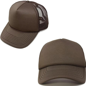 Casquette Trucker Marron en Maille 6 Panneaux Ajustable Unisexe Décontractée Printemps-Été Respirante pour Adulte 2027 100% Acrylique Broderie - Product Image 2