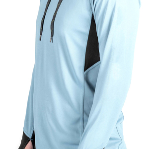 Vente en gros de sweat-shirts de pêche pour hommes UPF 50+, taille plus, légers, en polyester, à séchage rapide, à capuche, pour une utilisation en plein air - Product Image 5