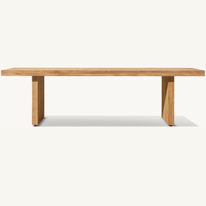 Mesa de madera de teca en oferta, ideal para cenar en el jardín para grandes eventos, con un estilo moderno y resistente a la intemperie. - Product Image 1
