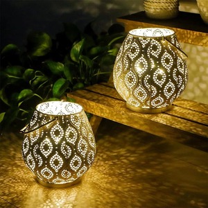 A.M.I Iron Waterproof Durable Portable Lantern Natural Perforated Floral Pattern Handmade Eco-Friendly <b>Heat</b> Resistant Christmas - Product Image 5