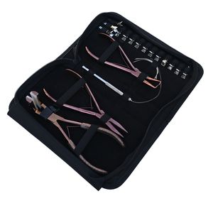 Kit de pinces pour extensions capillaires avec pince à micro-anneaux de 7 pouces, outils d'application en acier inoxydable pour micro-crimps et micro-perles - Product Image 1