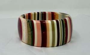 Bracelet jonc épais en résine, style capuchon en lucite à rayures larges, bracelet statement inspiré, joncs en résine - Product Image 5
