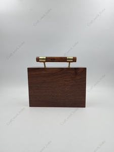 <b>Indian</b> handmade Faceted Geometric Wooden Clutch Handbag with Top Handle Designer Evening Party Wedding Hard Case <b>Bag</b> - Product Image 4