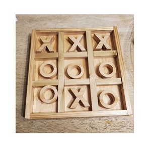 Top Trending Wooden and metal Tic tac toe playing game best supplies <b>wood</b> game <b>set</b> for home table ware ox game - Product Image 1