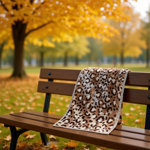 Sciarpa Lunga in Broccato con Stampa Leopardata 90x180cm Accessorio di Moda per Donne - Product Image 2