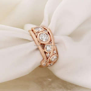 Igi/gia แล็บตัดเพชรวินเทจ14K สีเหลืองแหวนแต่งงาน/งานหมั้นใส่ได้ทั้งชายและหญิงสีขาวทองคุณภาพดีสำหรับงานปาร์ตี้ครบรอบ-คุ้มค่า - Product Image 1