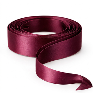 ริบบิ้นผ้าซาตินหน้าเดียวสีเบอร์กันดีขนาด 25 มม. จาก Neelkamal Industries สำหรับห่อของขวัญสุดหรู โบว์ตกแต่งดอกไม้ และอุปกรณ์ตกแต่งงานแต่งงาน - Product Image 3