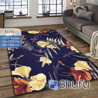 Shufu Premium Maschinengefertigter Polyester-Teppich Weich & Komfortabel Antiallergisch Rutschfest Abstraktes Muster Moderner Wohnzimmer-Bodenbelag