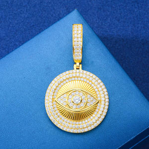 Collar con Colgante de Ojo que Todo lo Ve, Chapado en Oro de 18K, Joyería Hip Hop para Hombre - Product Image 3