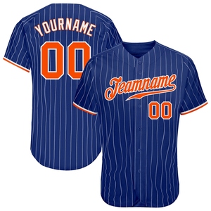 Wholesale Best Selling OMMIZ INDUSTRY Custom Purple Pinstripe Purple-<b>Gold</b> Authentic Baseball Jersey - Product Image 5