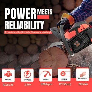 Motosierra de Gasolina Hydroplus International de 68cc, Barra Guía de 24 Pulgadas, 2800W, Aplicación Forestal Robusta, Corte Consistente - Product Image 3