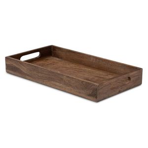 Rustic Rectangular Mango Wood Serving <b>Tray</b> Set with Cutout Handles Decorative Farmhouse <b>Breakfast</b> Tea <b>Tray</b> for Home Decor Table - Product Image 5