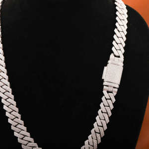 Chaîne cubaine en or massif 14 carats pour homme, 14 mm, plaquée or 18 carats, avec diamants Moissanite, collier de luxe style Hip Hop pour rappeur - Product Image 4