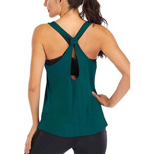 Camiseta sin mangas para gimnasio para mujer, chaleco deportivo elástico que absorbe la humedad, para correr, yoga y fitness - Product Image 6