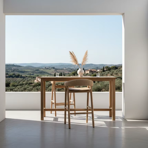 เก้าอี้บาร์ไม้สักแท้เอลโม่ พรีเมียม ทนทาน เป็นมิตรกับสิ่งแวดล้อม ดีไซน์เรียบง่ายทันสมัย สำหรับบาร์เชิงพาณิชย์ - Product Image 4