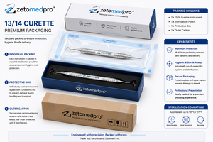 Curette parodontale Premium Dental 17/18 en acier inoxydable pour le planage et le détartrage des racines, OEM Zetomed Pro - Product Image 6