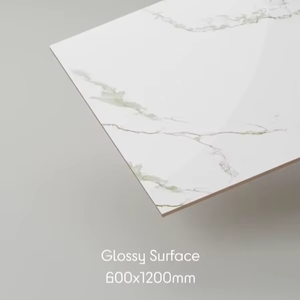 Azulejos de Porcelana Vitrificada con Aspecto de Mármol, 600x1200 mm, Modernos, Resistentes al Fuego, Acabado Brillante, Diseño Calvin Statuario, 60x120 cm - Product Image 1