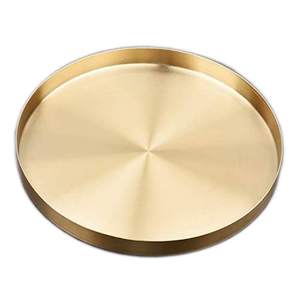 Plato de bronce Kansa Thali hecho a mano, verificado por laboratorio, para la digestión ayurvédica, alivio de gases e inmunidad, con acabado dorado brillante. - Product Image 5