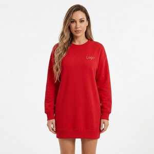 Robe Sweatshirt Femme Personnalisée à Manches Longues en Coton Premium, Coupe Oversize, Style Urbain Décontracté, Fabricant Grossiste - Product Image 4