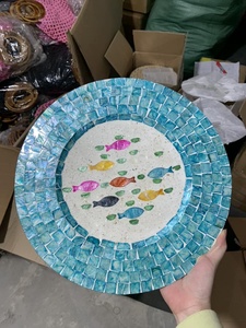 Decorative Rattan Tray for Living Room Coffee <b>Table</b> Rattan Tray with Shell Decor Multipurpose Inlaid Storage Tray Rattan - Product Image 3