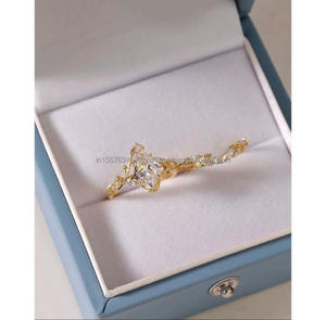 IGI/ Lab Grown Kite Cut Diamond Vintage 14K Amarillo Boda/Anillo de compromiso Unisex Fino Oro blanco Fiesta de aniversario-Digno - Product Image 3