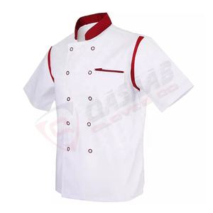 Hommes et femmes cuisinier-cuisine à manches courtes Logo personnalisé coton tissu respirant-cuisine chef uniformes manteaux veste - Product Image 3