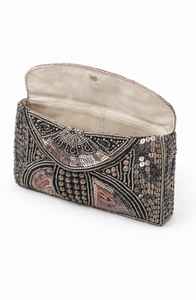 Bolso de Mano de Lujo Hecho a Mano con Cuentas, Cuadrado, Media Luna, Elegante, para la Noche, con Anillo, Lentejuelas, Forro de Algodón, para Mujer, Diseño de Diseñador, para Boda - Product Image 2