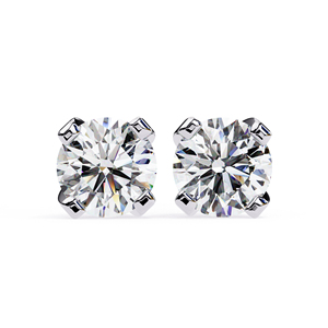 7mm Round Moissanite Stud <b>Earrings</b> 925 Sterling Silver Lightweight Sparkling Fine Jewelry for Women - Product Image 1