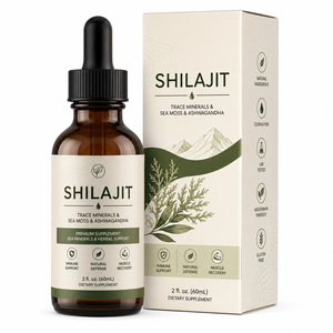 Gotas Líquidas de Shilajit Ultra Fuerte Enriquecidas con Musgo Marino y Ashwagandha, Mezcla Mineral Herbal Natural para Aumentar la Energía - Product Image 1